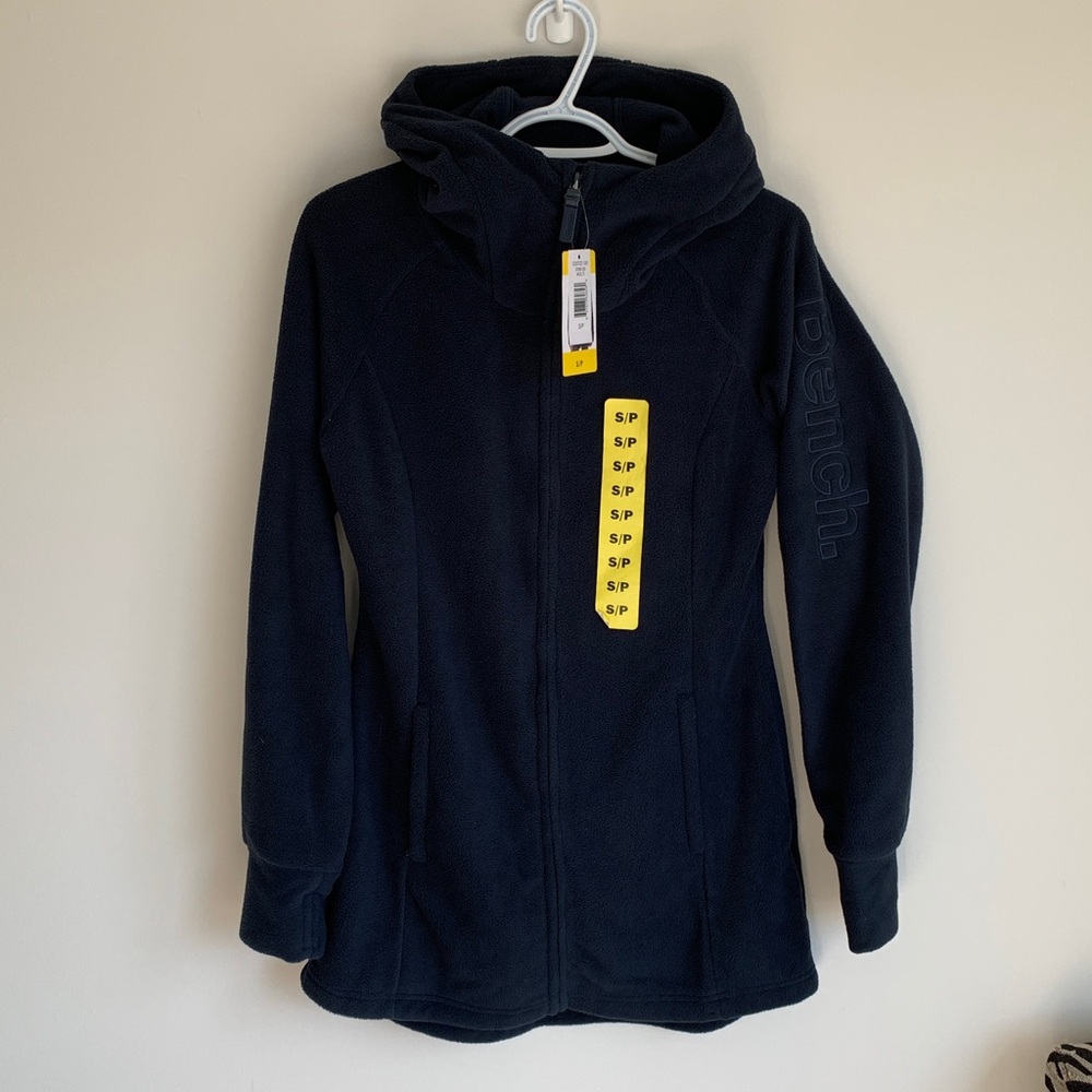 Bench Navy Hooded Fleece Jacket NWT